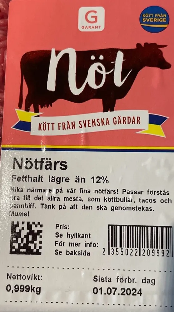 Nötfärs 12%