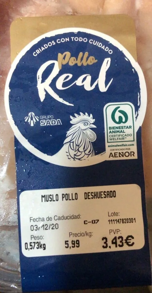 Muslo pollo deshuesado
