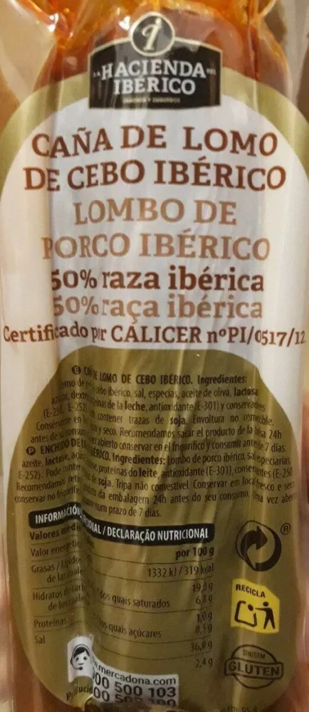 Caña de lomo de cebo ibérico