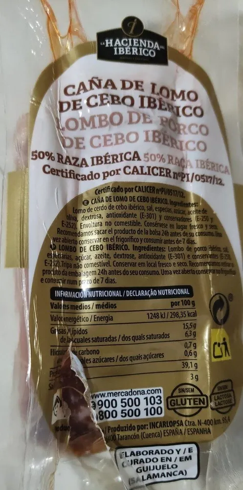 Caña de lomo cebo ibérico
