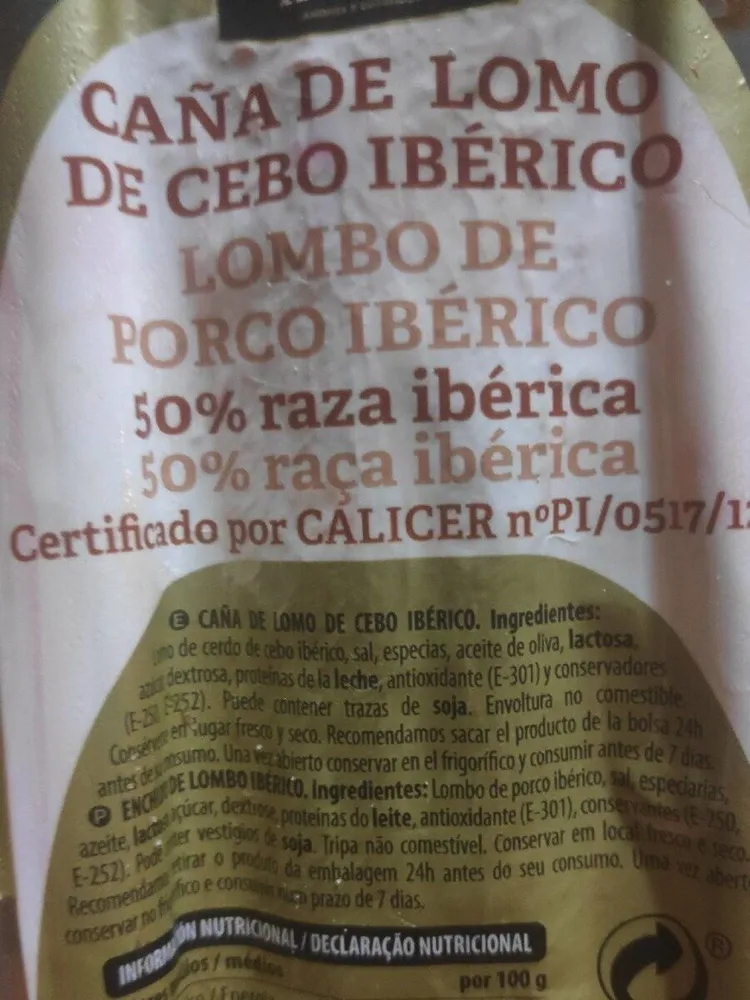 Caña de lomo de cebo ibérico