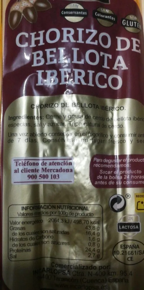 chorizo de bellota ibérico