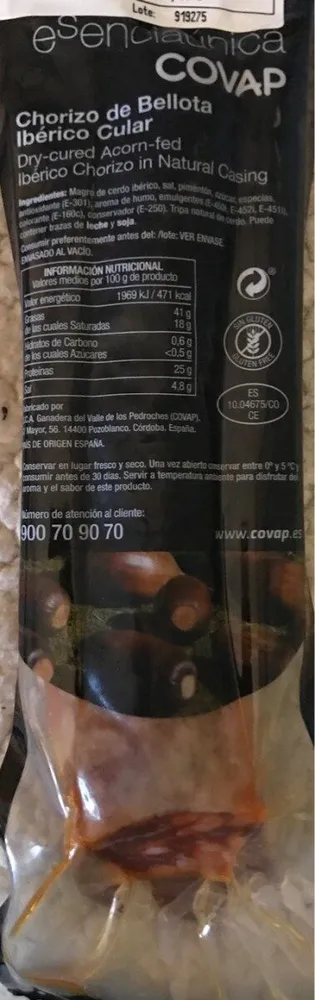 Chorizo de bellota iberico cular