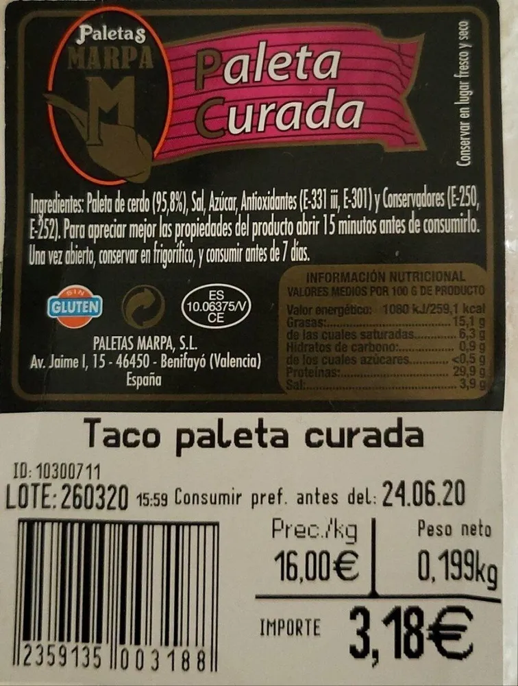Taco Paleta Curada