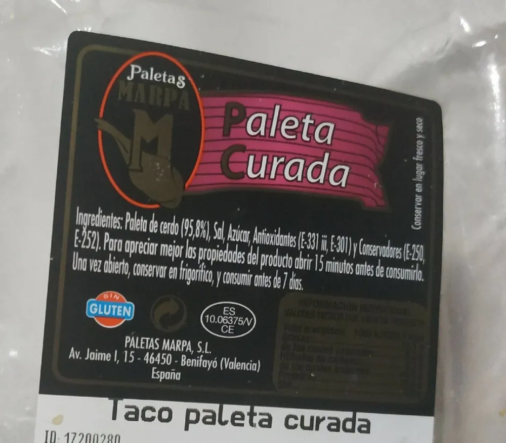 Paleta curada