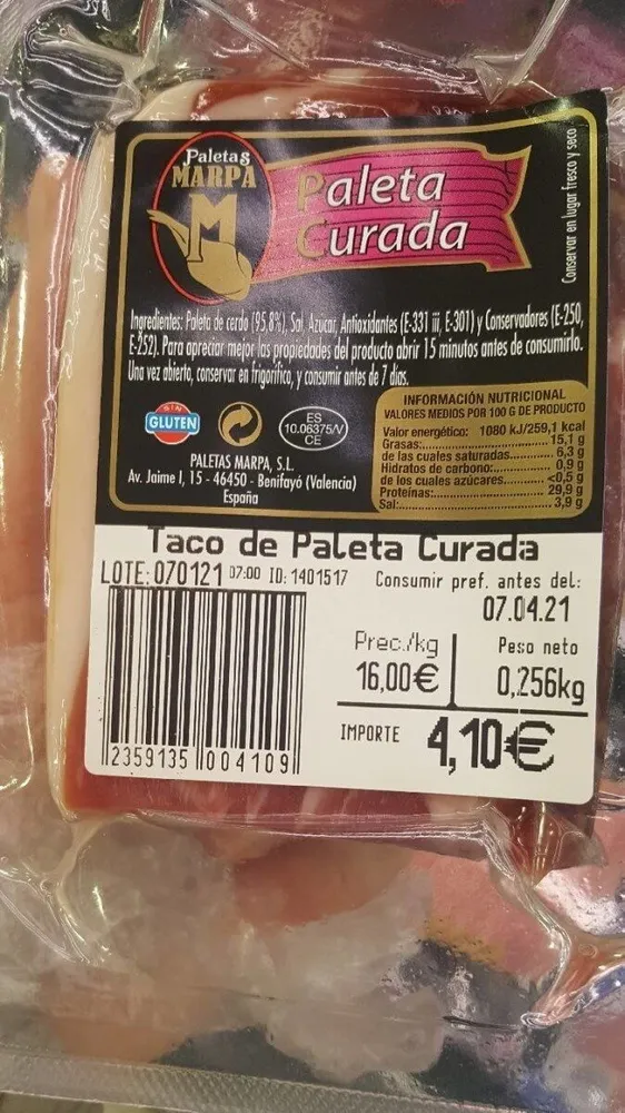 Paleta curada