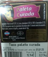 Taco paleta curada