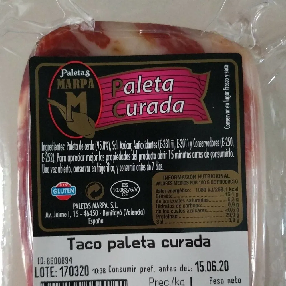 Paleta curada