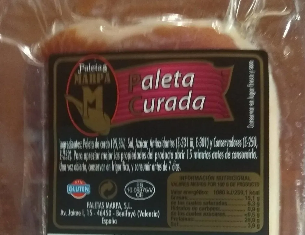 Taco paleta curada