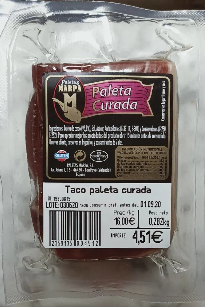Paleta curada