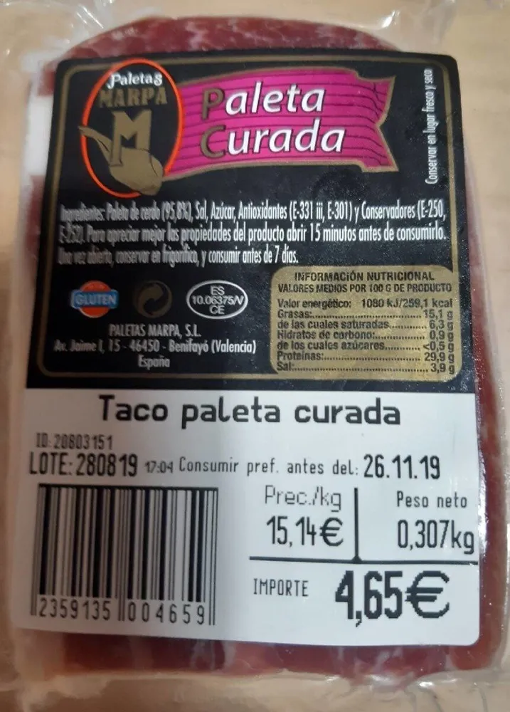 Paleta Curada