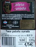 Taco paleta curada