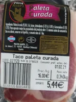 Jamón paleta curada Marpa