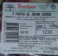 4 puntas de jamón curado