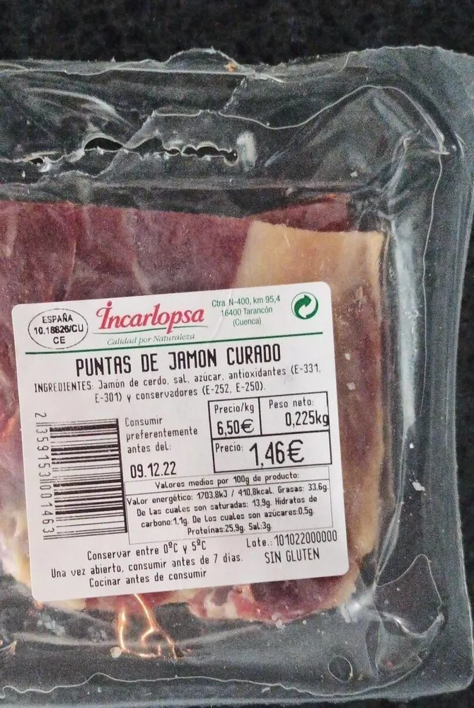 Puntas de jamón curado