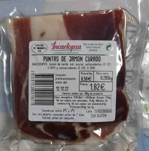 Puntas de jamón curado