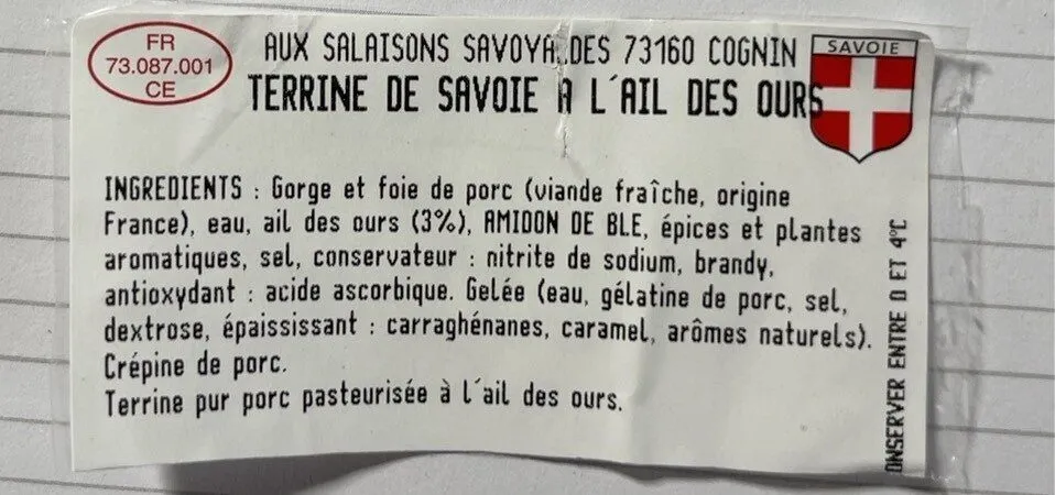 Terrine de Savoie a l’ail des ours