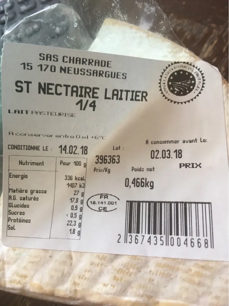 Saint nectaire laitier