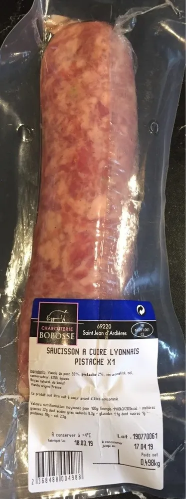 Saucisson a cuire lyobnais pistache