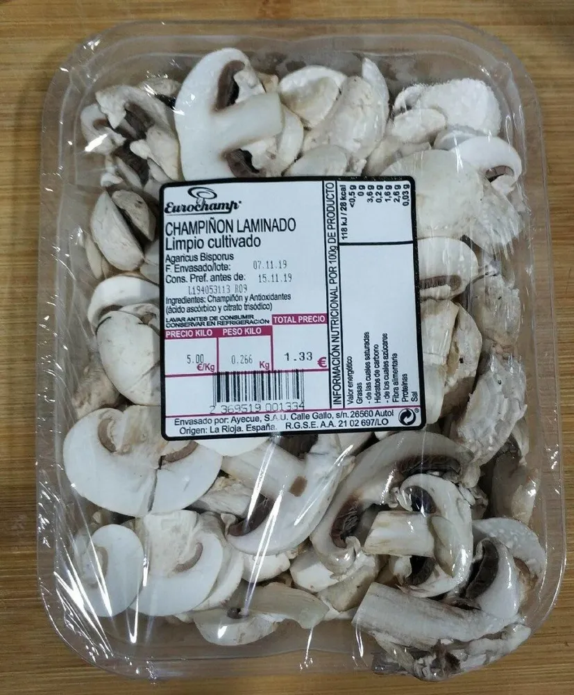 Champiñón laminado