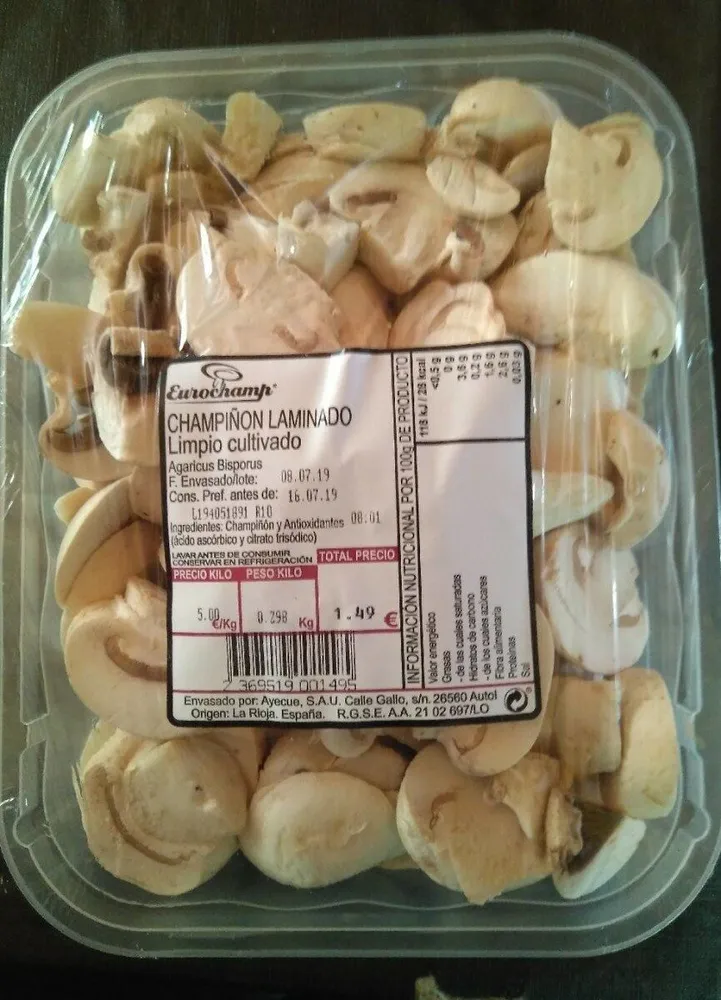 Champiñón laminado