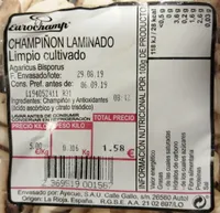 Champiñón laminado