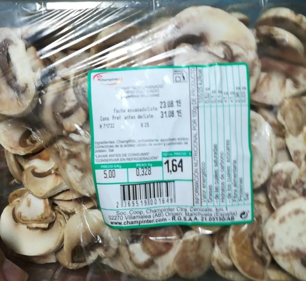 Champiñón laminado