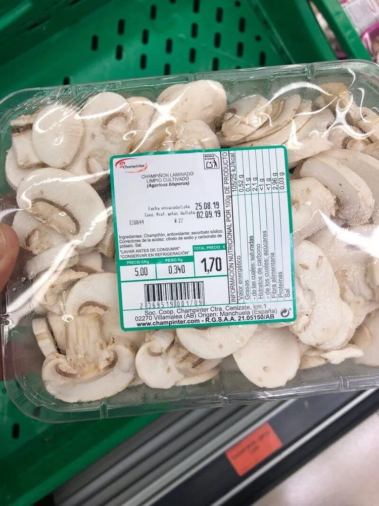 Champiñón laminado