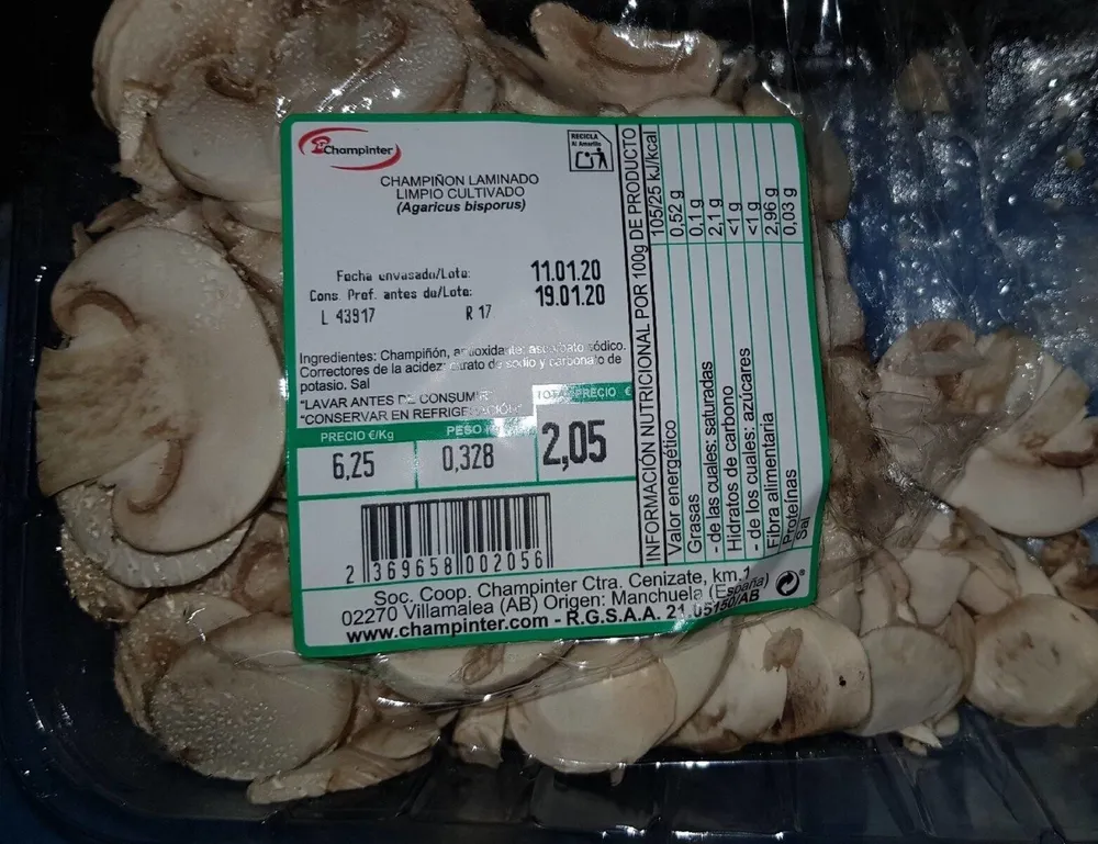 champiñon laminado