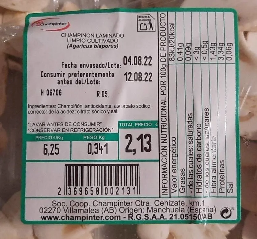 Champiñon laminado