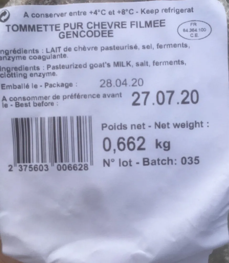 tomette pur chevre