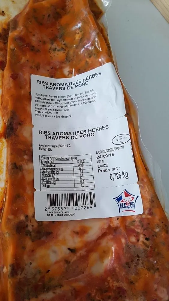 Ribs aromatisés herbes