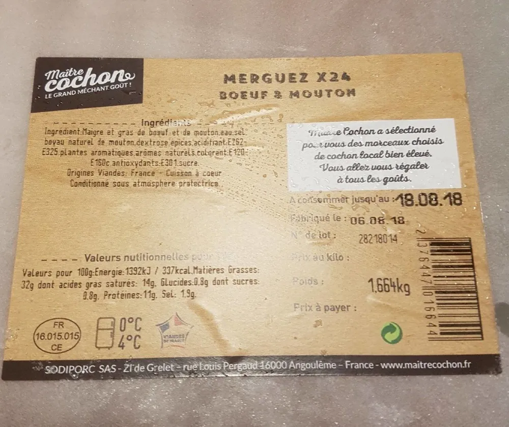 Merguez x24 (Bœuf & Mouton)