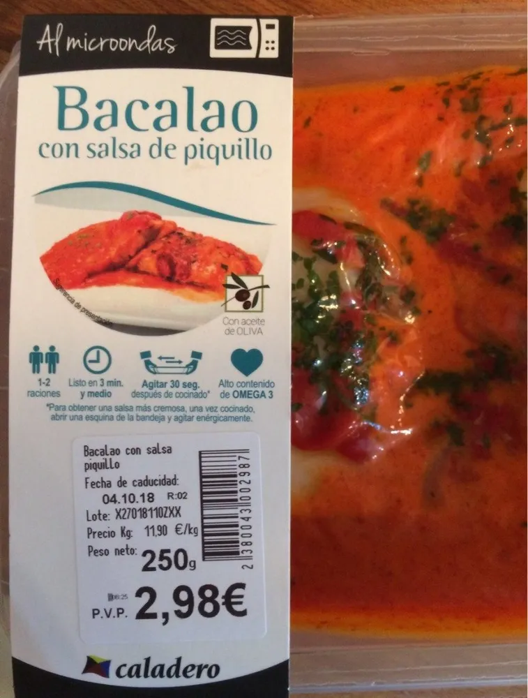 Bacalao con salsa de piquillo