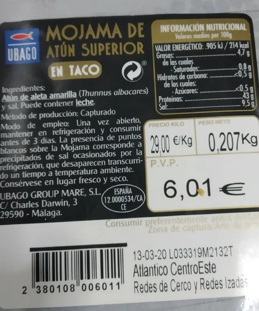 Mojama de atún
