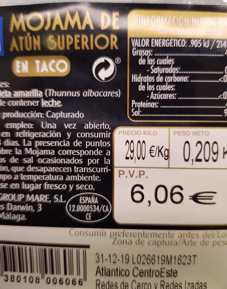 Mojama de atun superrior