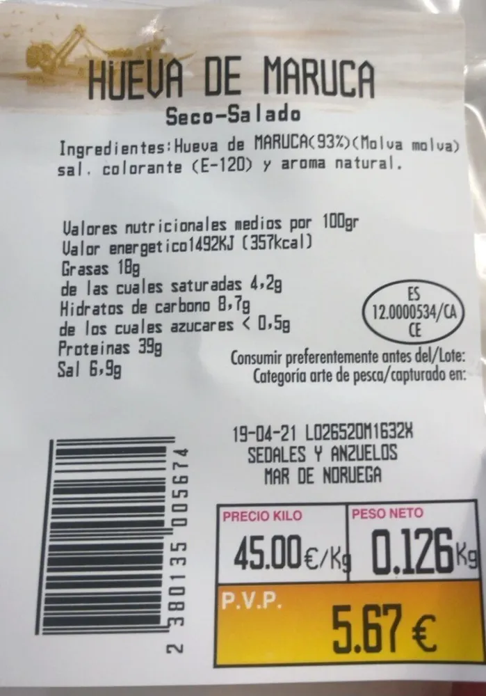 Hueva de Maruca