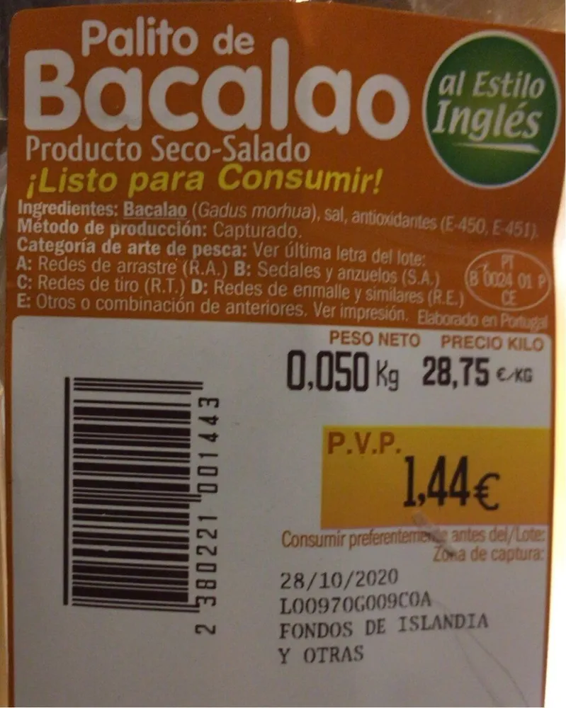 Bacalao seco salado