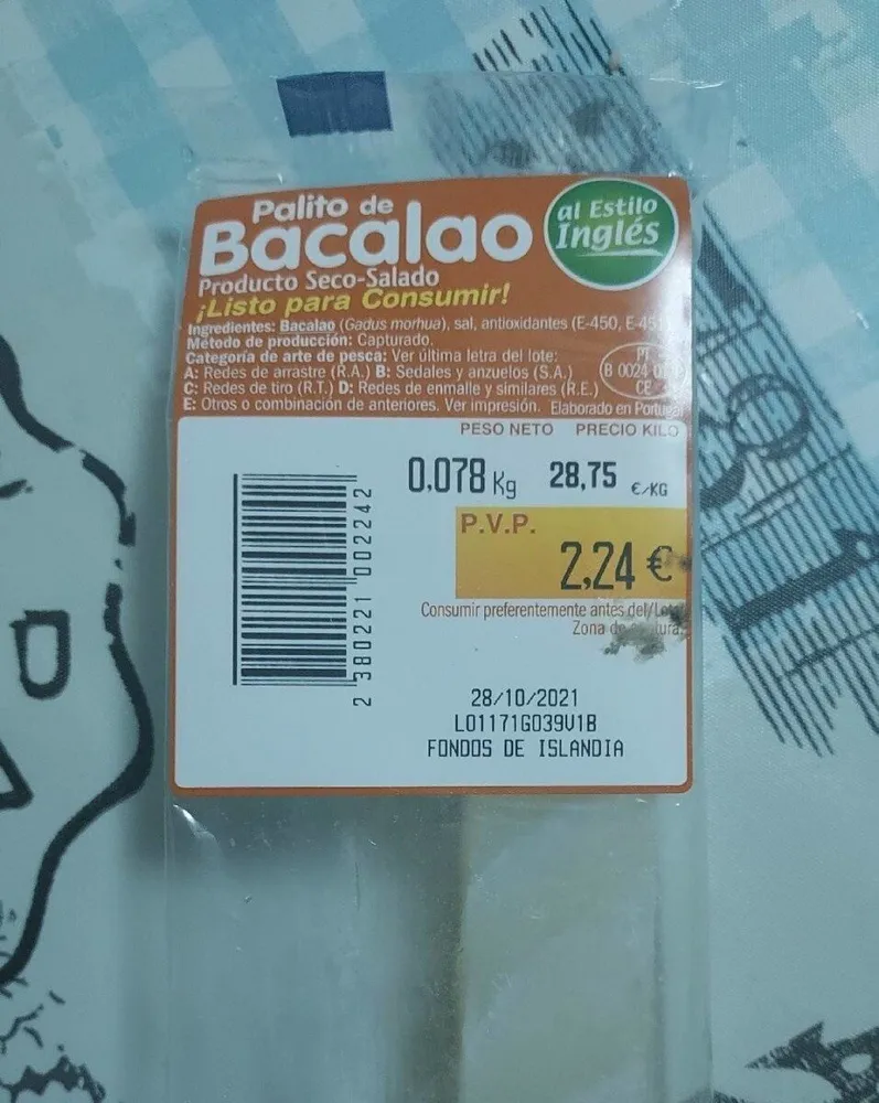 Palito de bacalao
