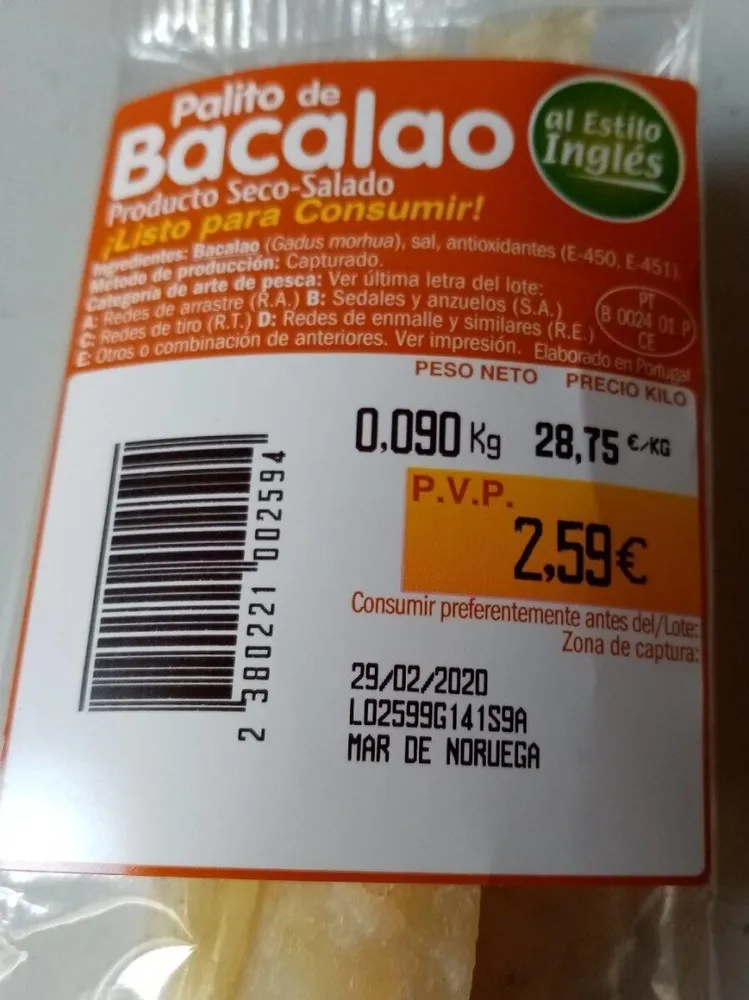 Palito de bacalao
