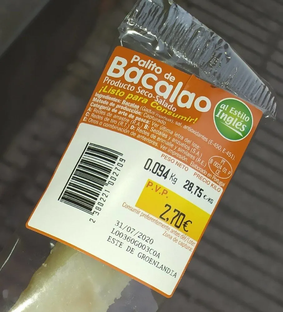 Palito de bacalao