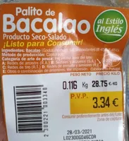 Palito de bacalao al estilo inglés