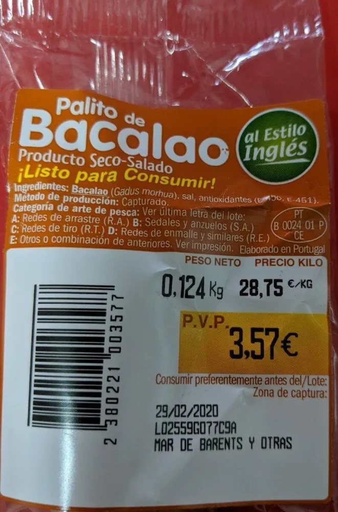 Palito bacalao