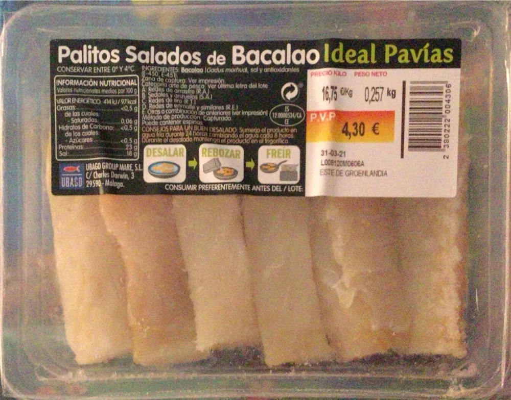 Palitos Salados de Bacalao
