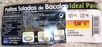 Palitos Salados de Bacalao Ideal de Pavías
