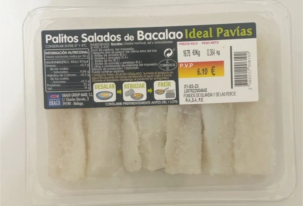 Palitos salados de Bacalao