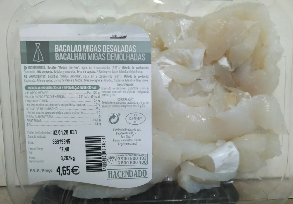 Bacalao migas desaladas