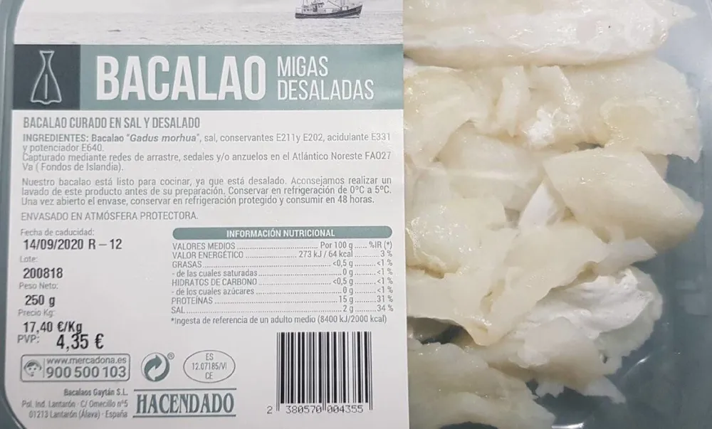 Bacalao migas desaladas