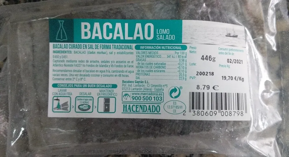 Bacalao lomo salado