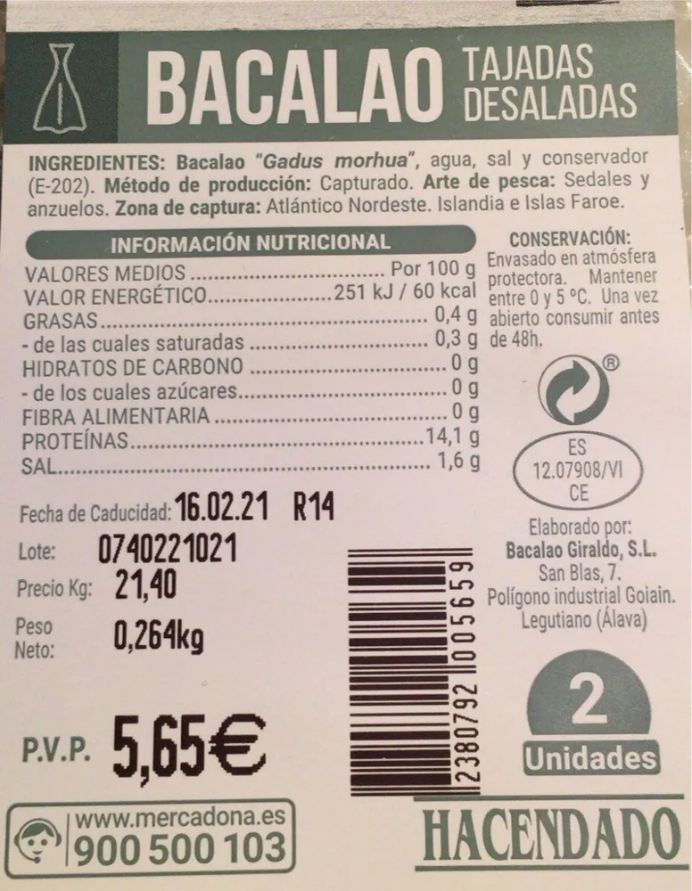 Bacalao desalado